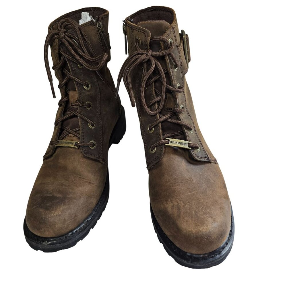 Harley-Davidson Women's SYLEWOOD Brown Combat Motorcycle Boot Size 11